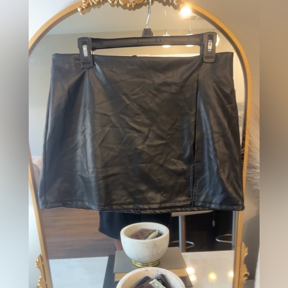 Altar'd State Black Faux Leather Skirt - Picture 1 of 4